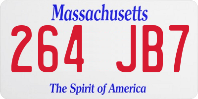 MA license plate 264JB7