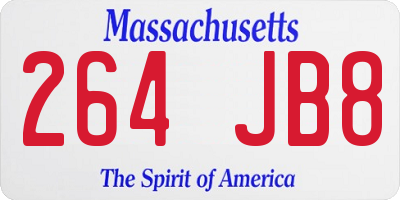MA license plate 264JB8