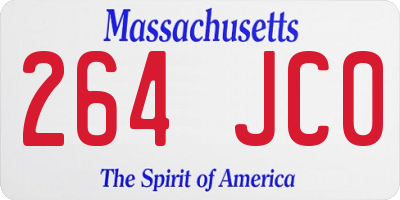 MA license plate 264JC0
