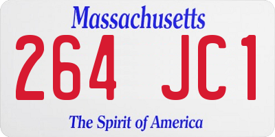 MA license plate 264JC1