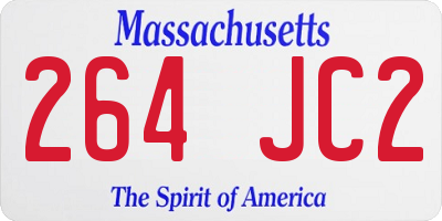 MA license plate 264JC2