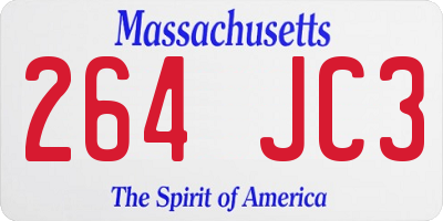 MA license plate 264JC3
