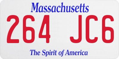 MA license plate 264JC6