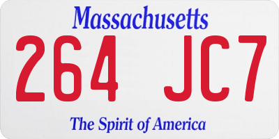 MA license plate 264JC7