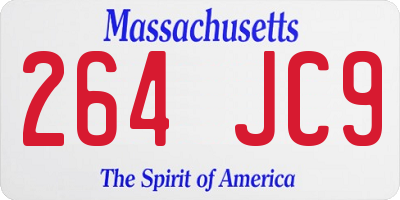 MA license plate 264JC9