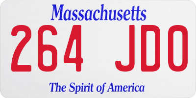 MA license plate 264JD0