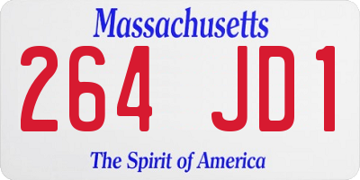 MA license plate 264JD1