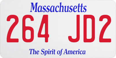 MA license plate 264JD2