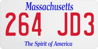 MA license plate 264JD3