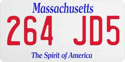 MA license plate 264JD5