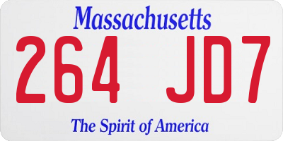 MA license plate 264JD7