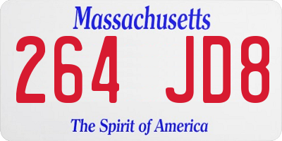 MA license plate 264JD8