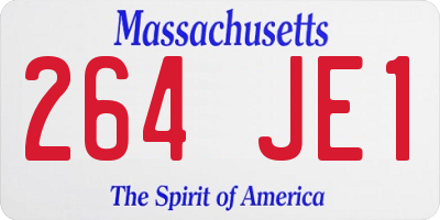 MA license plate 264JE1