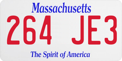 MA license plate 264JE3