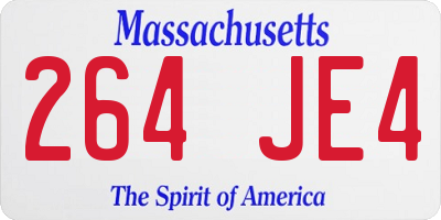 MA license plate 264JE4