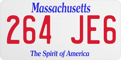 MA license plate 264JE6