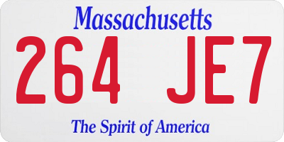 MA license plate 264JE7