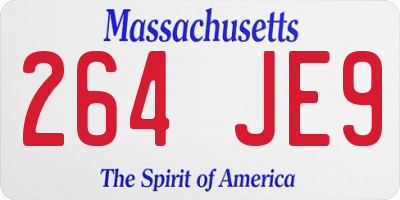 MA license plate 264JE9