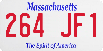 MA license plate 264JF1