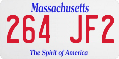 MA license plate 264JF2