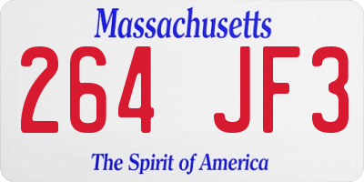 MA license plate 264JF3