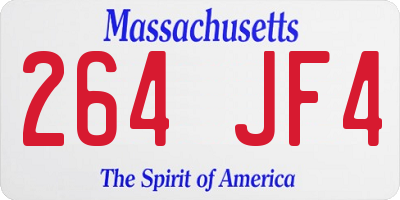 MA license plate 264JF4