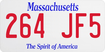 MA license plate 264JF5