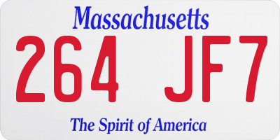 MA license plate 264JF7