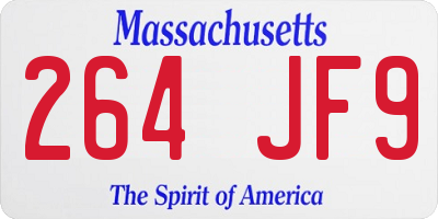 MA license plate 264JF9