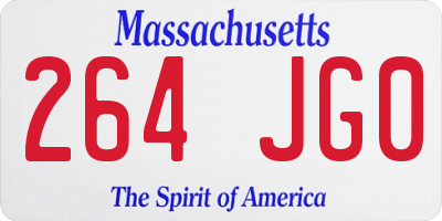MA license plate 264JG0