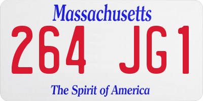 MA license plate 264JG1