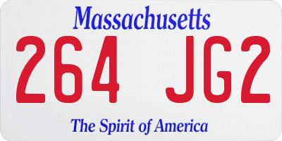 MA license plate 264JG2