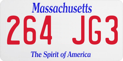 MA license plate 264JG3