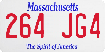 MA license plate 264JG4