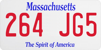 MA license plate 264JG5
