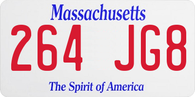 MA license plate 264JG8