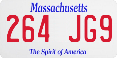 MA license plate 264JG9