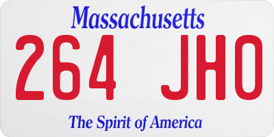 MA license plate 264JH0