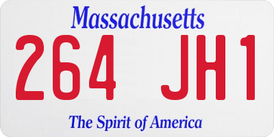 MA license plate 264JH1