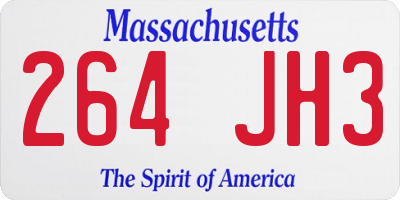 MA license plate 264JH3