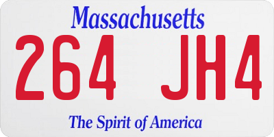 MA license plate 264JH4
