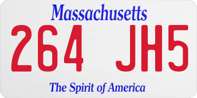 MA license plate 264JH5