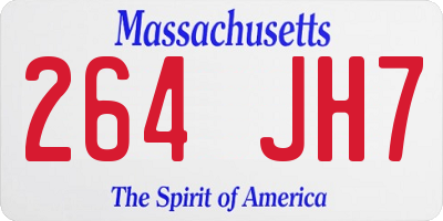 MA license plate 264JH7