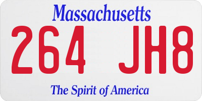 MA license plate 264JH8