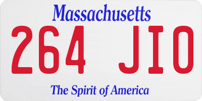 MA license plate 264JI0