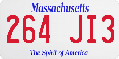MA license plate 264JI3
