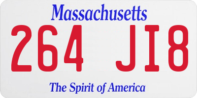 MA license plate 264JI8