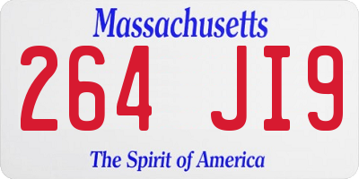 MA license plate 264JI9