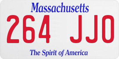 MA license plate 264JJ0