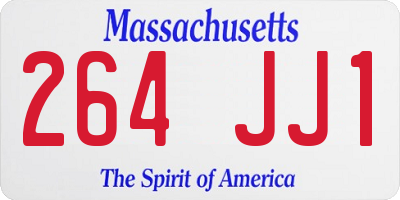 MA license plate 264JJ1